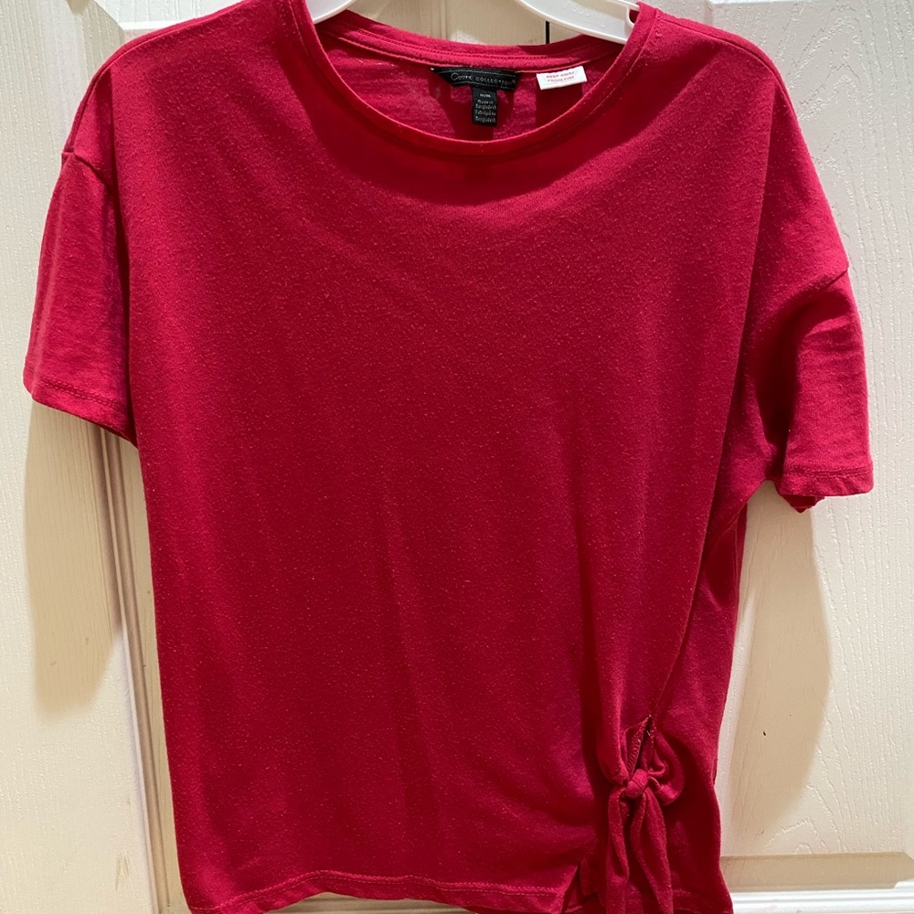 Girls Hot Pink/Fushia Side Tie Top Size Medium